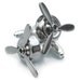 Spinning Propeller Silver Tone Steampunk Airplane Cuff Links