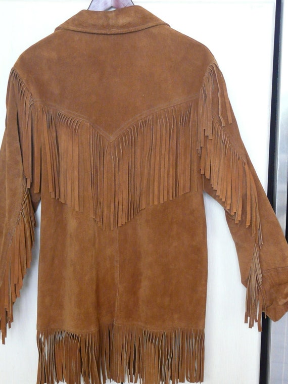 Fringed Brown SUEDE leather western JACKET mens 40 by rubywruby