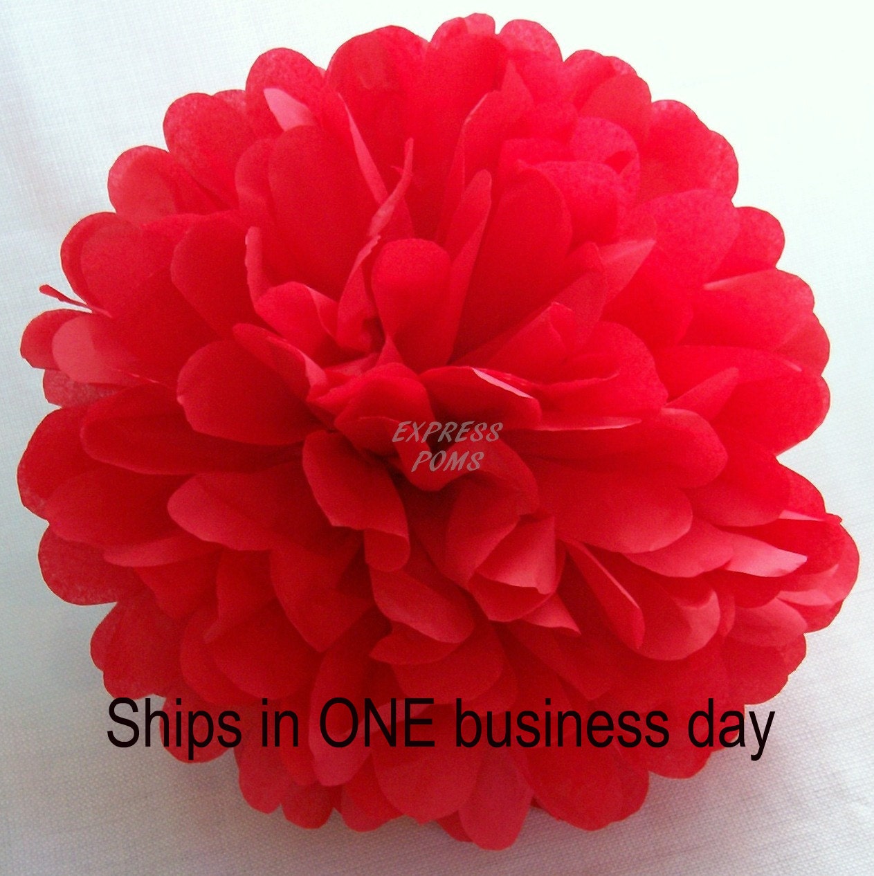 Red Tissue Paper Pom Pom 1 Medium Pom 1 Piece by ExpressPoms