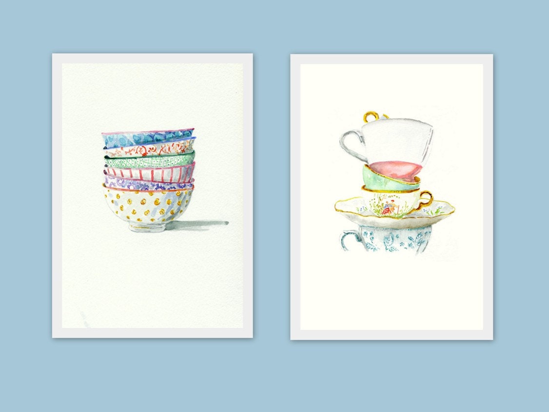 Still Life Kitchen Decor Art Print of Original Watercolor