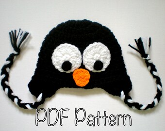 PATTERN: Penguin hat, size Newborn to Adult, baby kid animal hat, easy crochet PDF, InStAnT DoWnLoAd, Permission to Sell