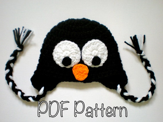 PATTERN: Penguin hat size Newborn to Adult baby kid animal