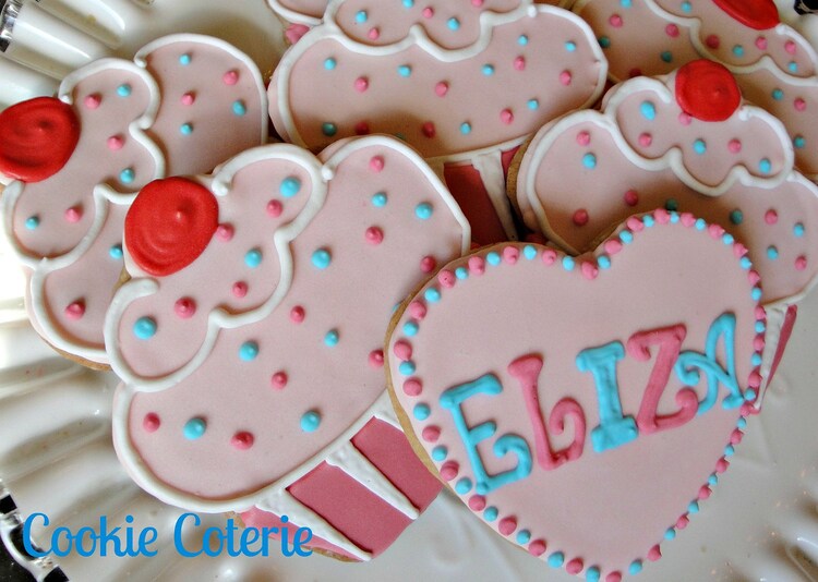 Cupcake Cookies Decorated Cookies Birthday Party by CookieCoterie