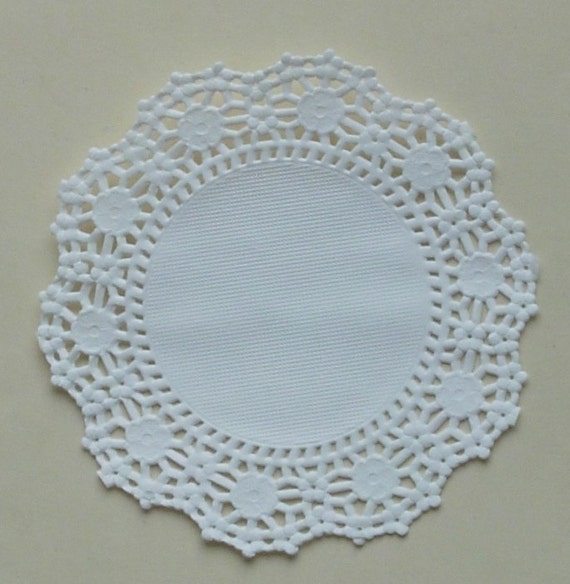Items similar to 10 White Paper Doilies, Modern Floral Lace Design, 8