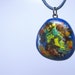 Polymer Clay Necklace, Jewelry, Pendant, Glazed, Handmade, Multi Color, Water Color Abstract Necklace.