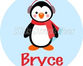 Winter boy penguin - personalized - digital image Il_170x135