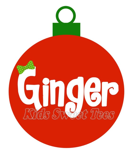 Christmas name ornament design with bow - personalized - digital image - Christmas Il_570xn