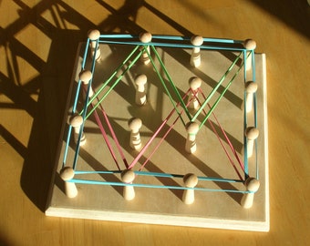 Montessori Rubber Band Art board, Geoboard, Children's Toy, Montessori, Toddler Toy