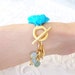 Turquoise Turkish Silk Bracelet-Gold Plated Pisces Bracelet