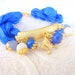 Saks Blue Turkish Silk Bracelet-Gold Bracelet-Semi-Precious Stone Bracelet