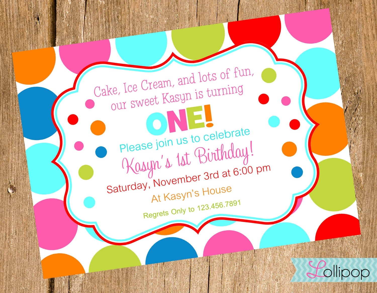 Polka Dot Printable Invitations Free 1