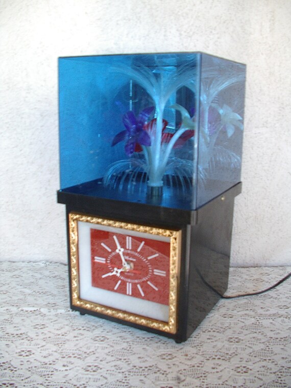 Lamp Retro Revolving Fiber Optic Floral Motion Vintage Modern