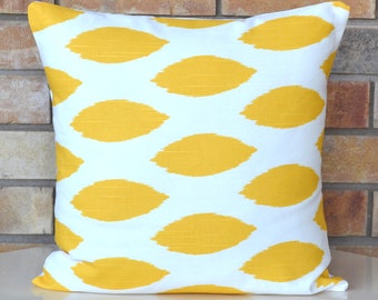 CLOSING SALE Yellow Ikat Decorative Pillow Cover accent pillow modern pillow cover 18x18 inches