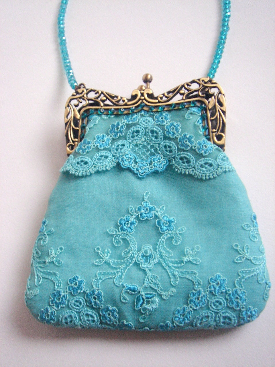 Bridal Clutch Something BlueVintage Turquoise Mini