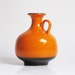 West German orange handled vase by Jasba