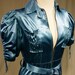 Heavily Detailed 1940s Weighted Blue Satin Zip Front Dressing Gown Bust 38 Waist 30