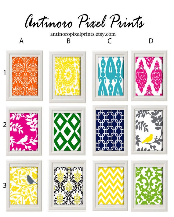 Items similar to Bright Vintage / Modern inspired Digital Wall Art