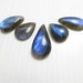 5 Piece Lot Labradorite Full Flashy Blue Fire Pear Shape Very Good Quality Size 15X21.16X30 mm Aprox