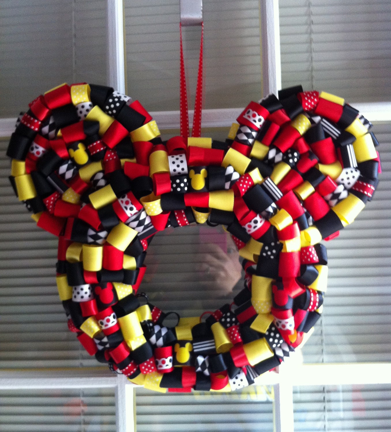 Mickey Mouse Ribbon Wreath 14 by KKsHandmadeWreaths on Etsy