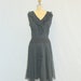 Large Vintage Dress Black Sleeveless Chiffon Overlay