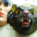 Vintage 1950s, 60s Lady, Cat, and Granny Halloween Masks, Lot of Three