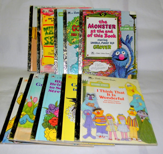 Ten Sesame Street Golden Book collection by GKVintageBookandBox