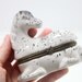 LAST ONE Upcycled Black speckled white porcelain little horse ring box