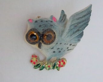 Frosted Blue Owl Pin