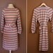 Home made blue grey and brown striped dress with oval dots size Large or XL