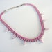 Vintage 1950s One Of A Kind Hand Painted Pink Ombre Design Rhinestone Necklace