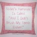 Funny Cross Stitch Pillow, Pink Pillow, Hair Quote