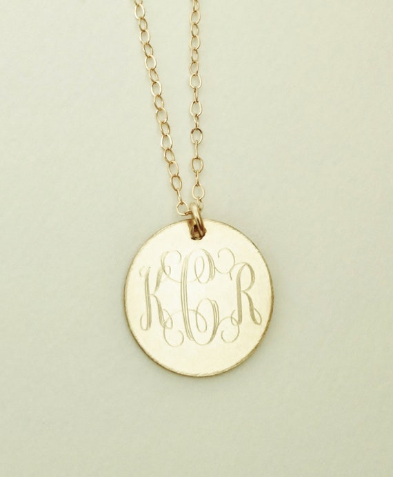 Monogram Necklace Gold Filled Mothers Day or Bridesmaids Present ...