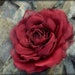 Red hair flower, Deep crimson silky hair flower, Red rose brooch, Ready to Ship, Valentine gift for her