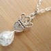 Queen of Hearts Crystal Crackle Glass Marble Necklace