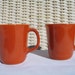 Two Retro Pyrex Burnt Orange Mugs Mint Fall Colors Fall Decor Autumn Decor Thanksgiving Decor Halloween Decor