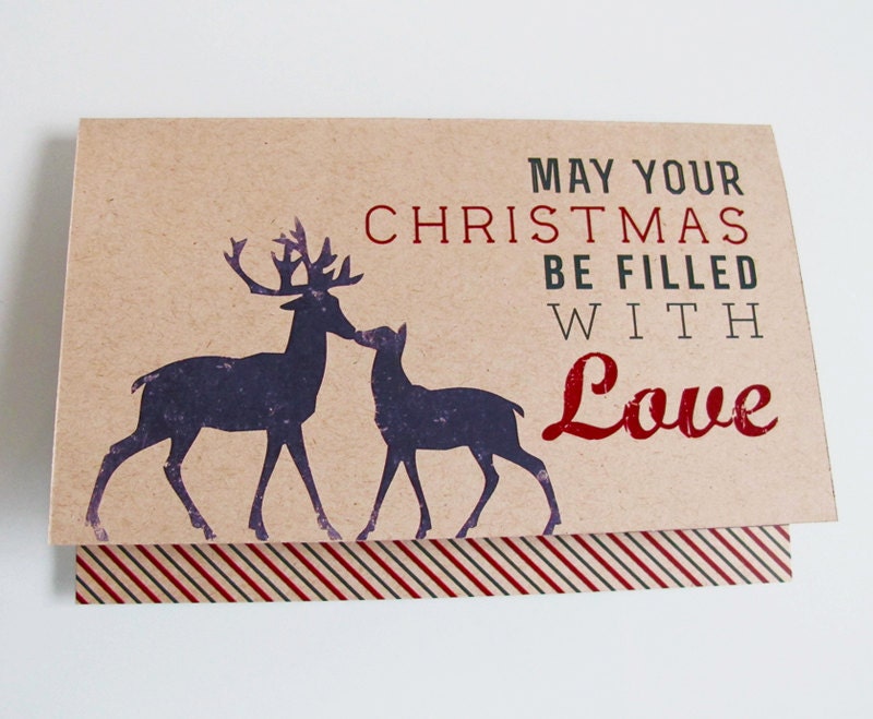 Custom Designed Kraft Paper Christmas Card with by PaperPlusLove