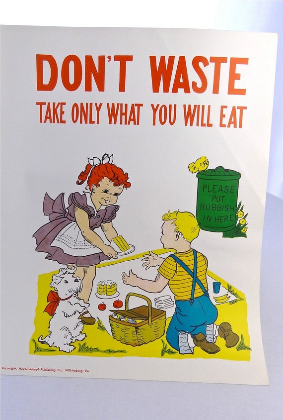 Vintage School Poster 1957 Educational Classroom Good