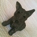 Vintage Shabby Distressed Metal Scottish Terrier, Cast Iron Figure - Olives and Doves