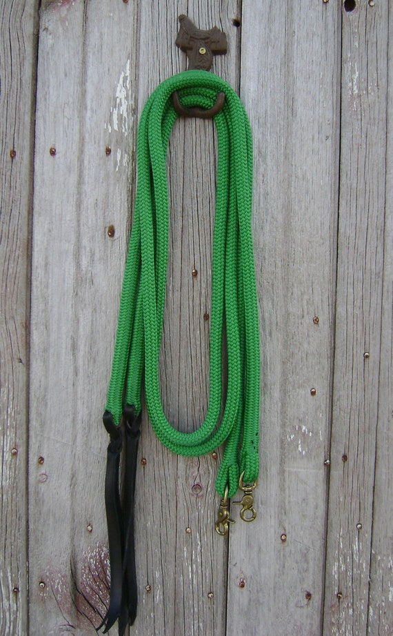 Grass Green 8 foot Split Rope Reins Handmade