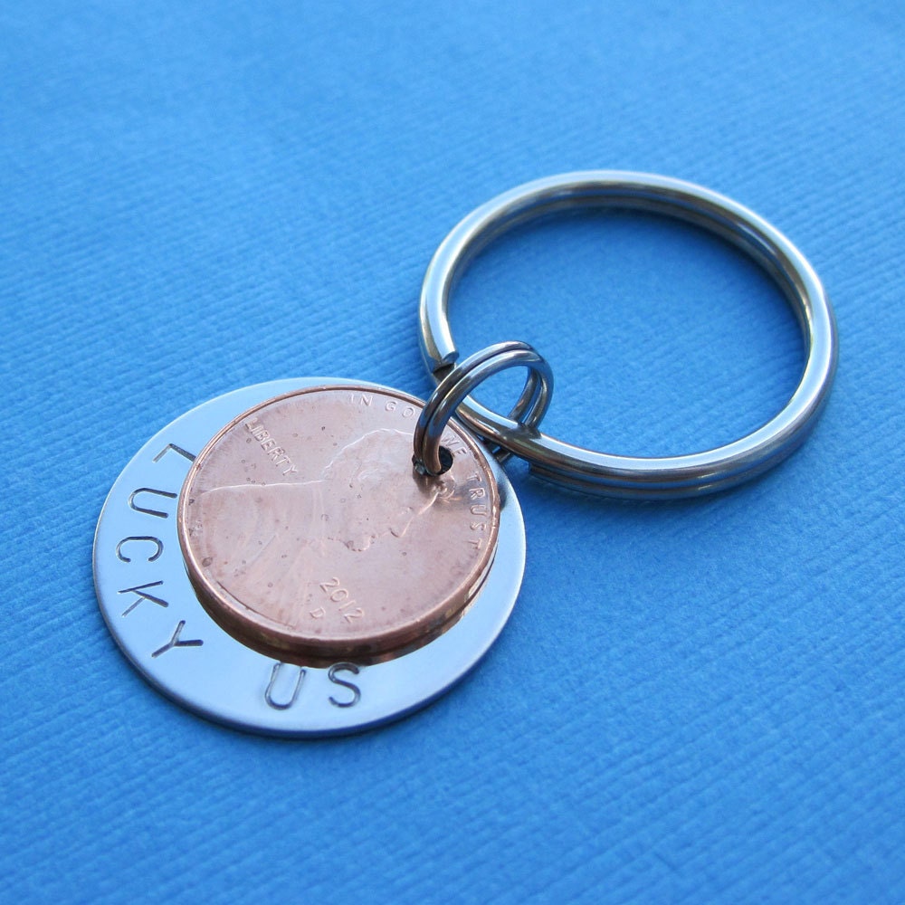 Lucky Us Penny Key Chain One Penny USA Coin by HotaruJewelry