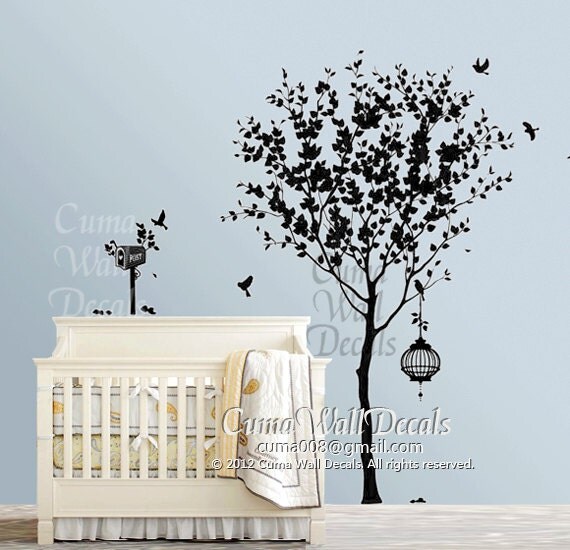 tree wall decals nursery wall decal Nature wall decals by cuma