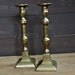 Pair of English Edwardian brass candle holders candlesticks