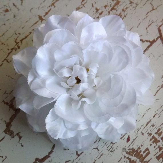 Beautiful 4 Silk Dahlia White