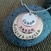 Mom Necklace, Mixed Metal Necklace, Personalized Mom Necklace, Family Pendant, Stamped Evermore