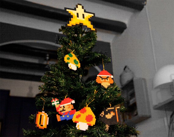 retro christmas tree decoration set super mario bros inspired retro christmas tree decoration set super mario bros inspired