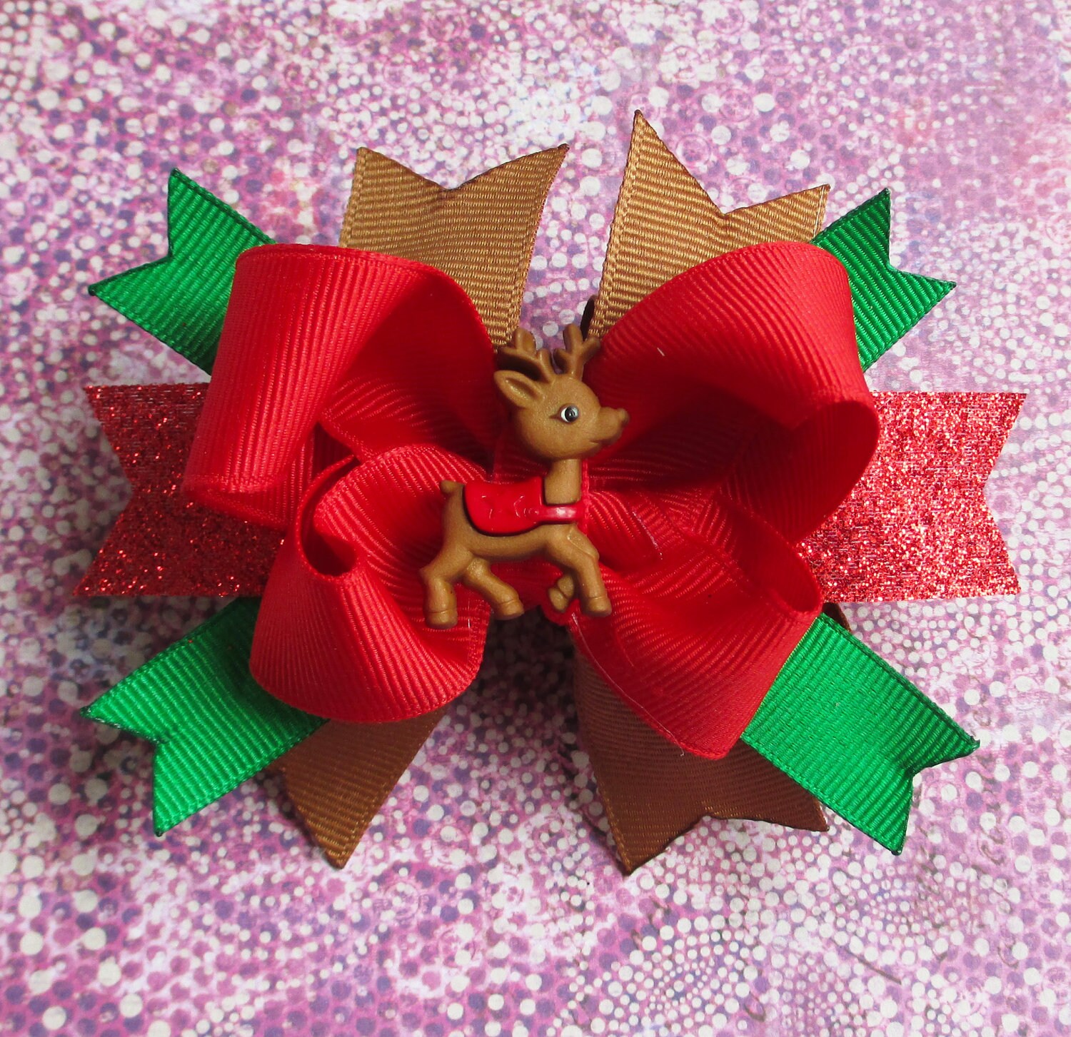 sale chistmas hair bow reindeer holiday hair bow double layer sale chistmas hair bow reindeer holiday hair bow double layer