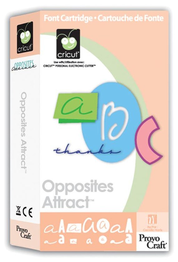 OPPOSITES ATTRACT FONT Cricut Cartridge New in Pkg Sealed
