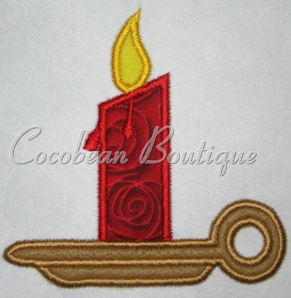 embroidery applique candle