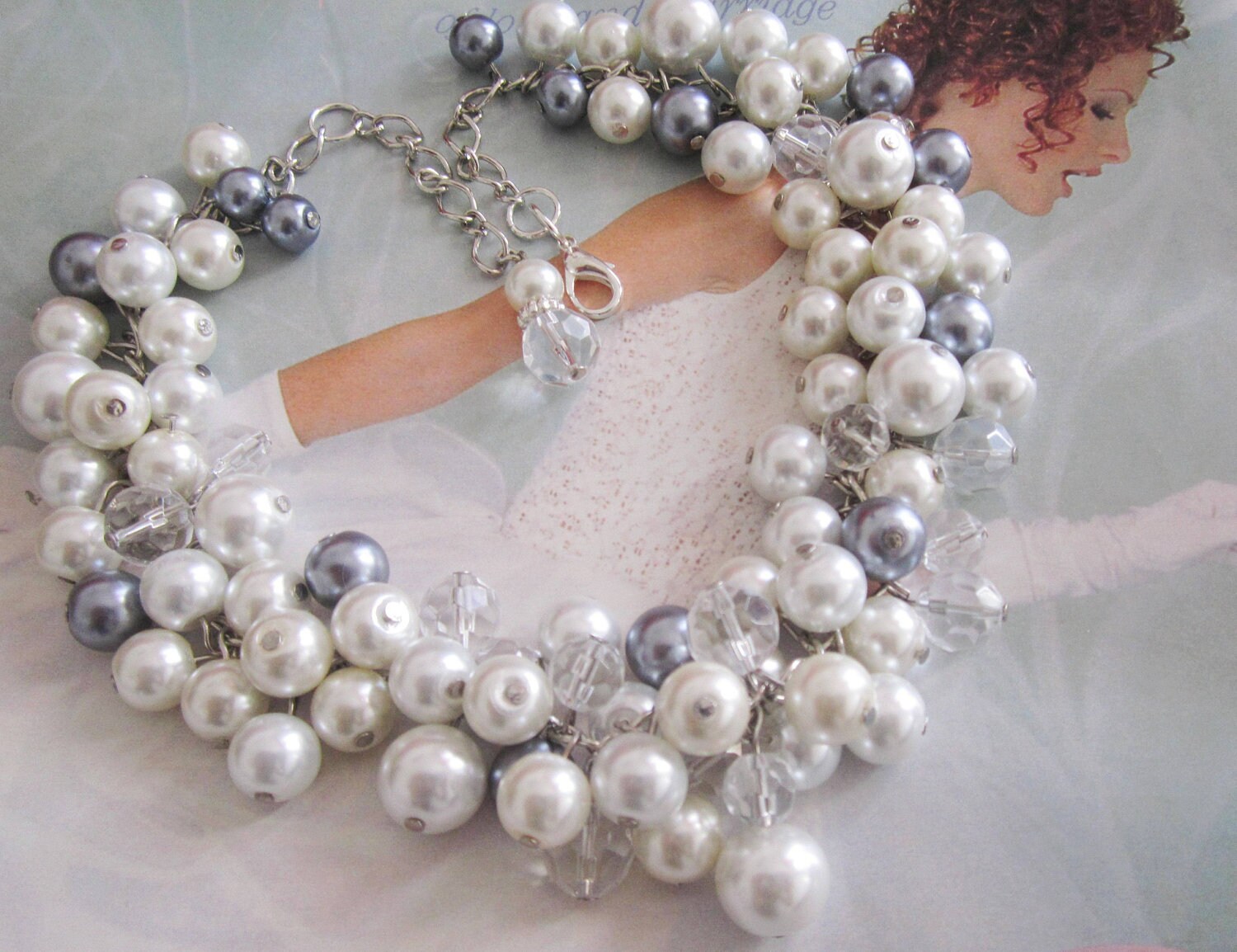 Pearl Bridal Jewelry Bridal Pearl Necklace Chunky by ...