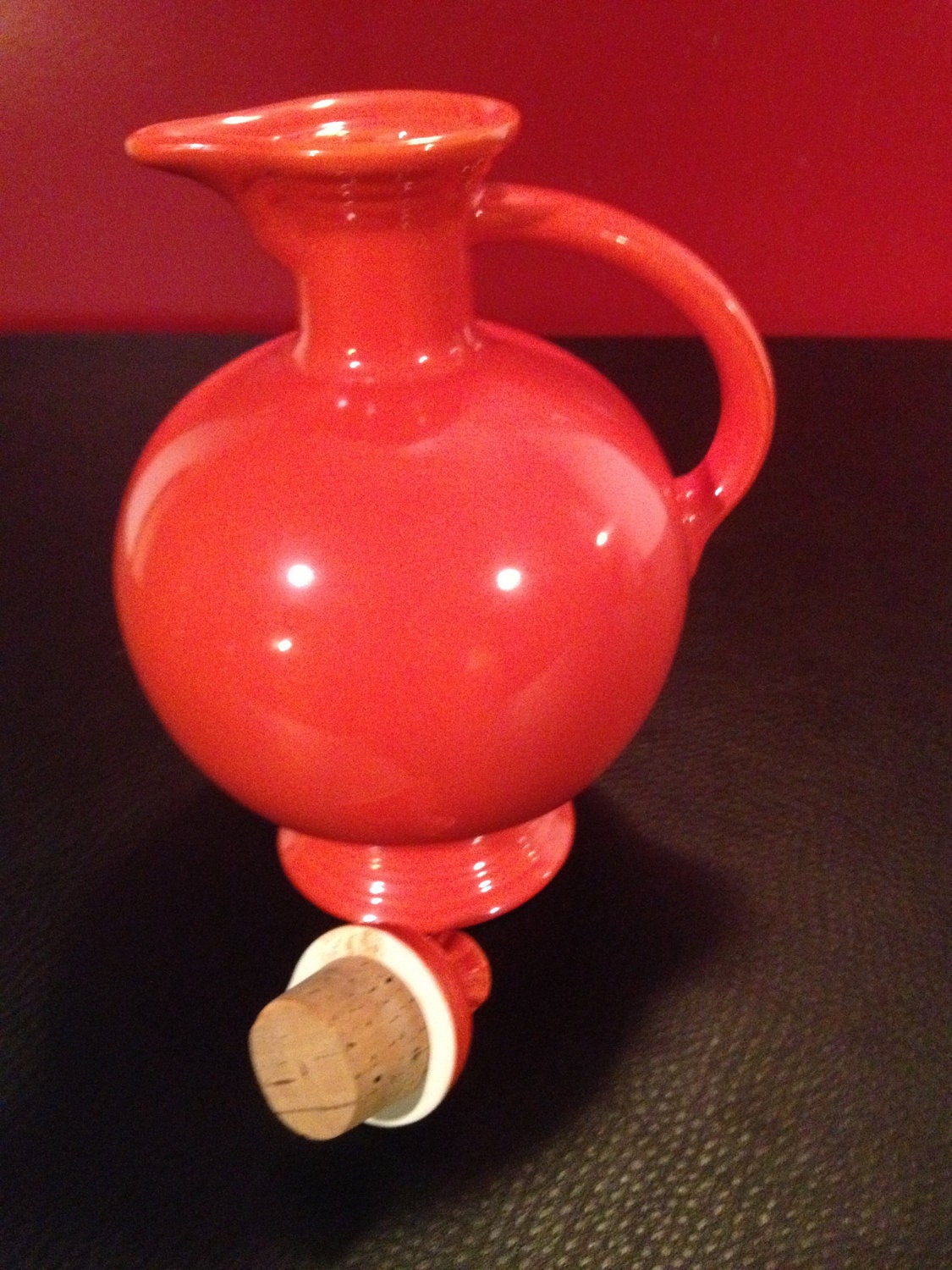 Vintage Fiestaware carafe radioactive red by Lucky13VintageGoods